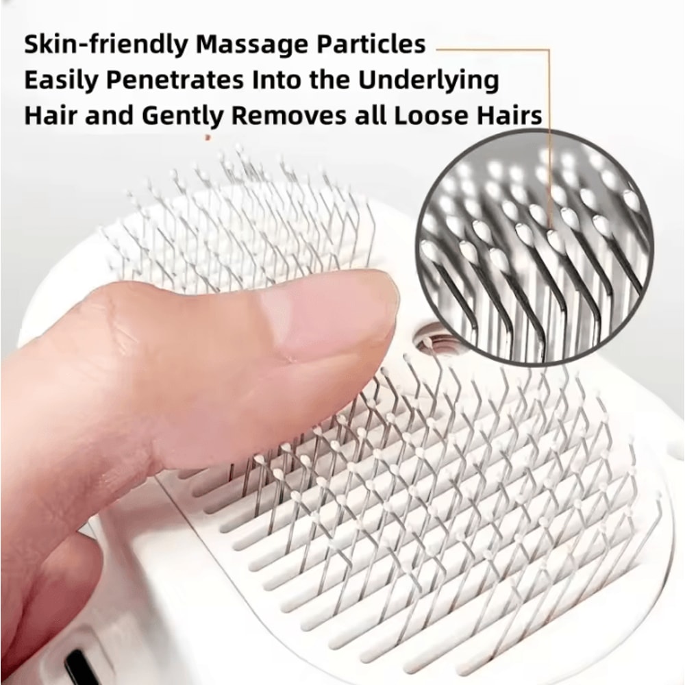 SteamGroom 3in1 Pet Brush Electric Spray Massage Deshedding Comb For Cats Dogs 2