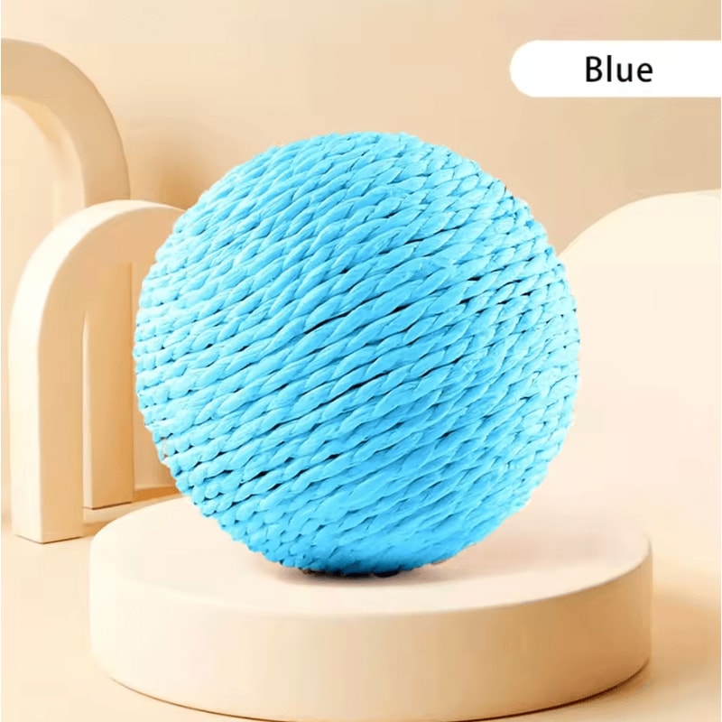 Sisal Crunch Scratching Ball Interactive Cat Toy For Chewing Scratching Dental Play 2