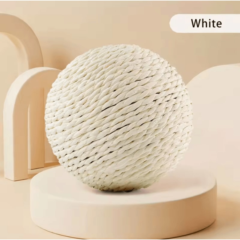 Sisal Crunch Scratching Ball Interactive Cat Toy For Chewing Scratching Dental Play 4