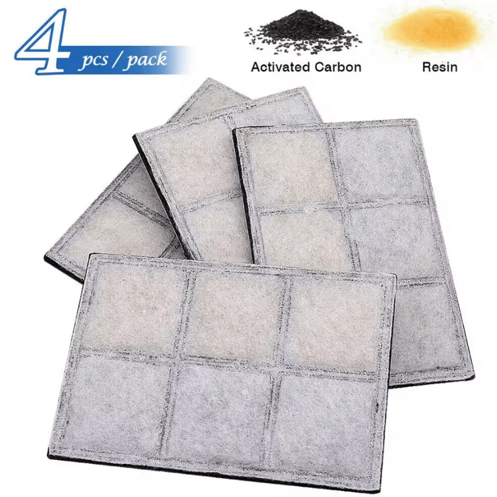 PureFlow Carbon Fountain Filters 4Pack Replacement Filters For 18L Automatic Pet Water Fountains 0