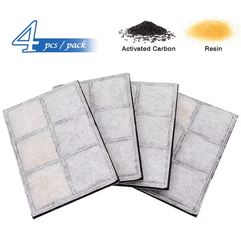 PureFlow Carbon Fountain Filters 4Pack Replacement Filters For 18L Automatic Pet Water Fountains 4