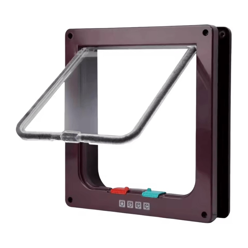 SecurePass 4Way Locking Pet Door Transparent Cat Puppy Flap For Easy Indoor Outdoor Access 4