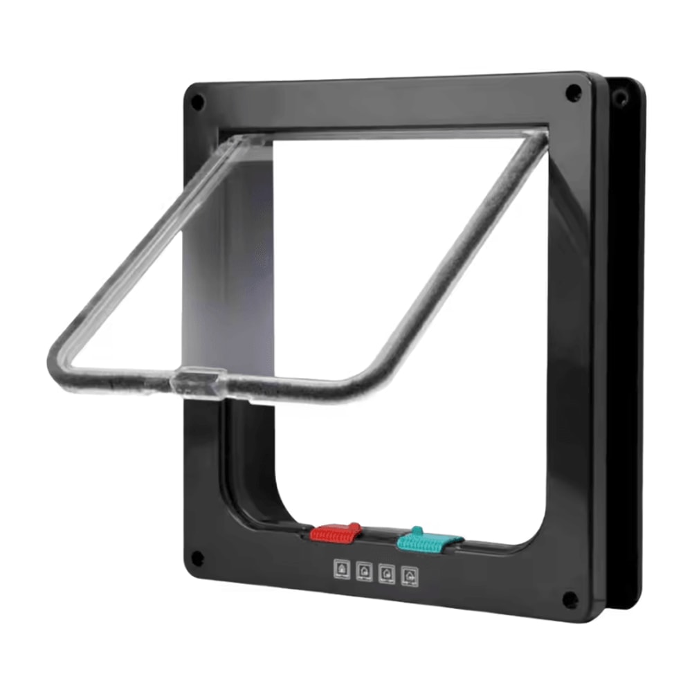 SecurePass 4Way Locking Pet Door Transparent Cat Puppy Flap For Easy Indoor Outdoor Access 5