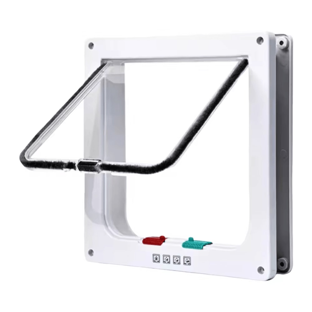 SecurePass 4Way Locking Pet Door Transparent Cat Puppy Flap For Easy Indoor Outdoor Access 6