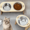 ElevateDine 2in1 Stainless Steel Pet Feeding Bowl Set AntiTip Raised Bowls With Wooden Stand 0