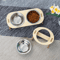 ElevateDine 2in1 Stainless Steel Pet Feeding Bowl Set AntiTip Raised Bowls With Wooden Stand 2