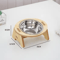 ElevateDine 2in1 Stainless Steel Pet Feeding Bowl Set AntiTip Raised Bowls With Wooden Stand 4