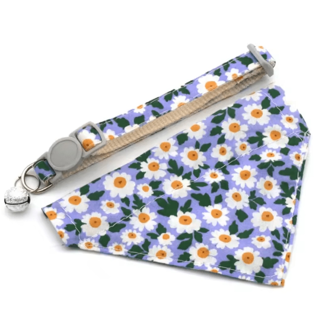 DaisyCharm Adjustable Pet Bandana Collar Floral Breakaway Scarf For Cats Small Dogs 6