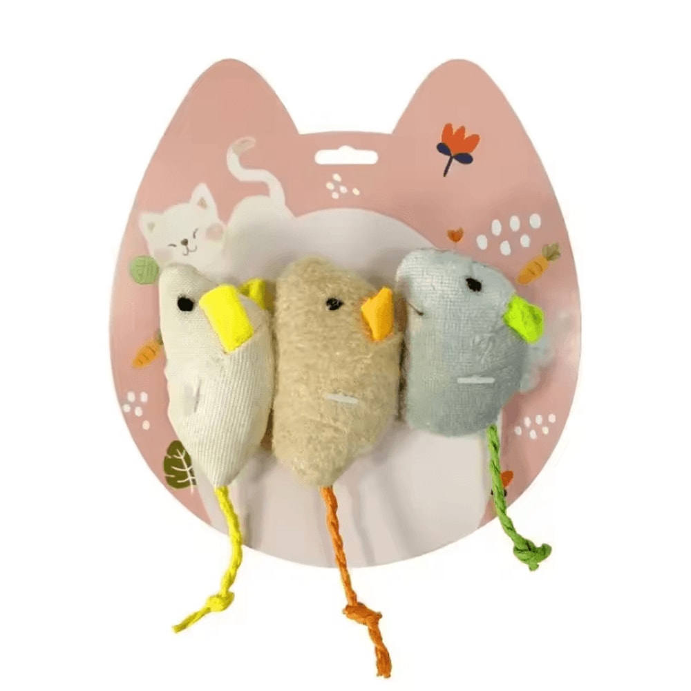 HuntPounce Plush Mouse Cat Toy Set Interactive BiteResistant Mice For Cats Kittens 1