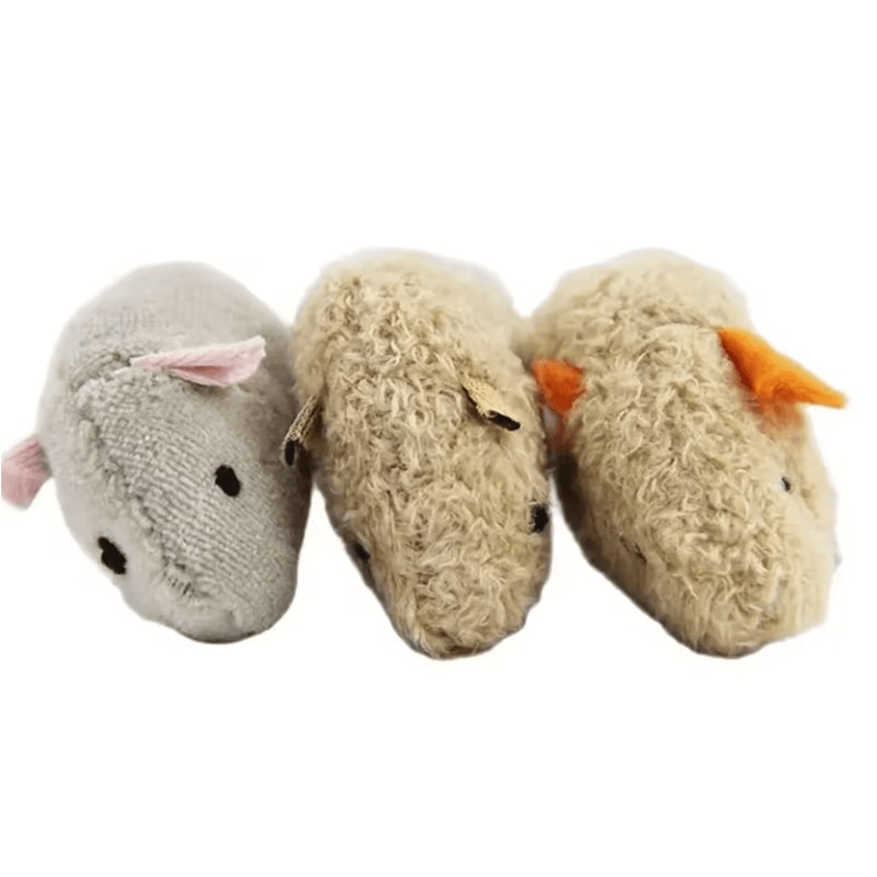HuntPounce Plush Mouse Cat Toy Set Interactive BiteResistant Mice For Cats Kittens 2