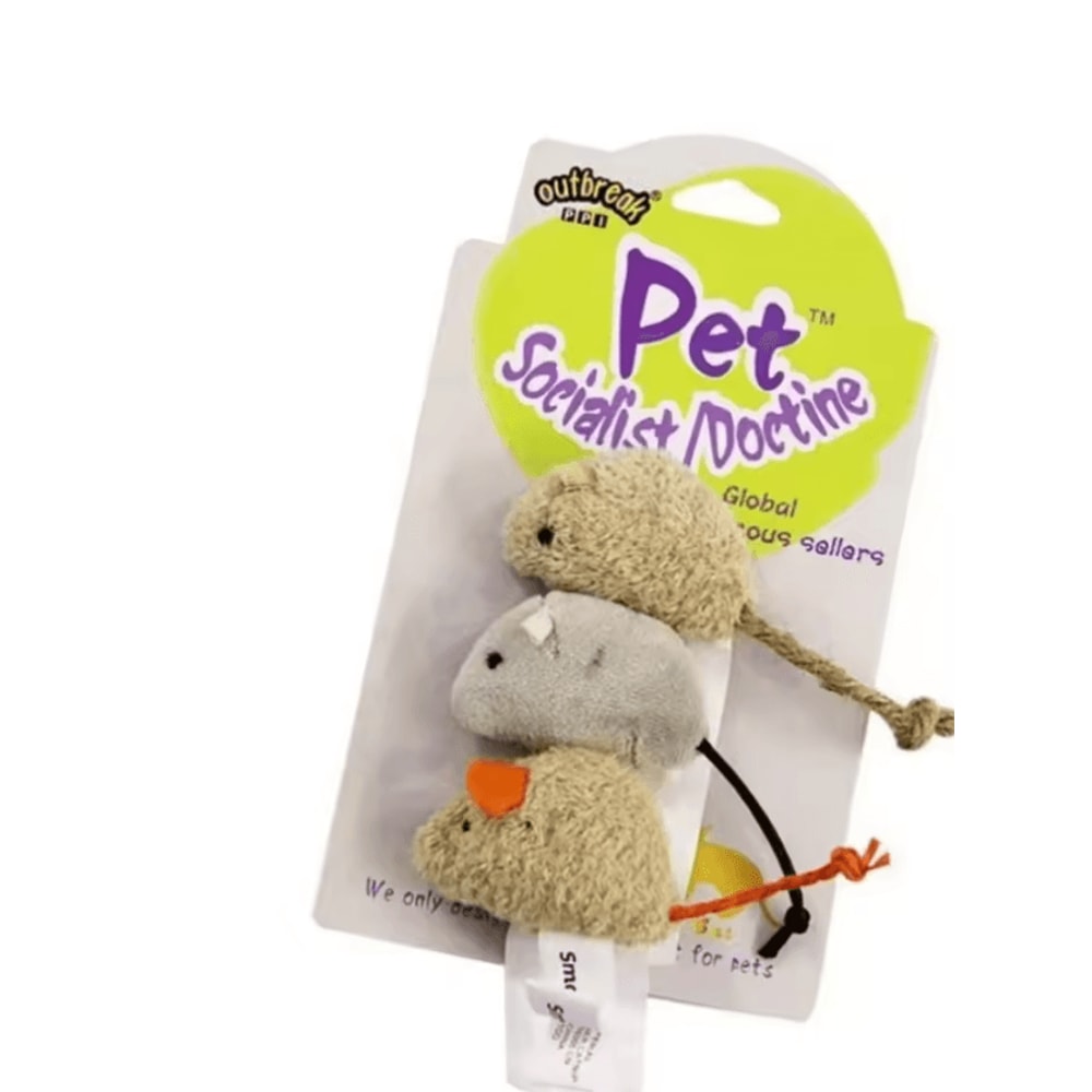 HuntPounce Plush Mouse Cat Toy Set Interactive BiteResistant Mice For Cats Kittens 4