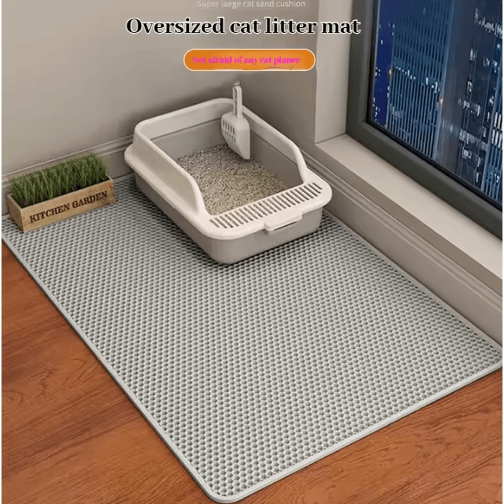 CleanPaws XL Honeycomb Cat Litter Mat DoubleLayer Waterproof Litter Trapping Mat 4