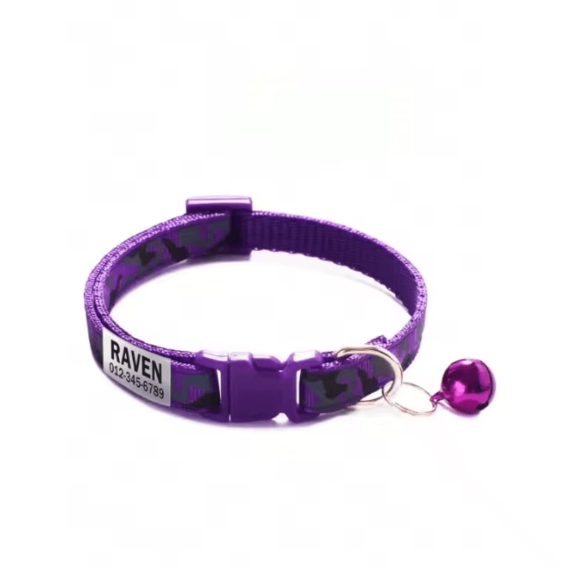 CamoPaws Personalized Pet Collar Custom Name ID Collar With Bell For Cats Small Dogs 1