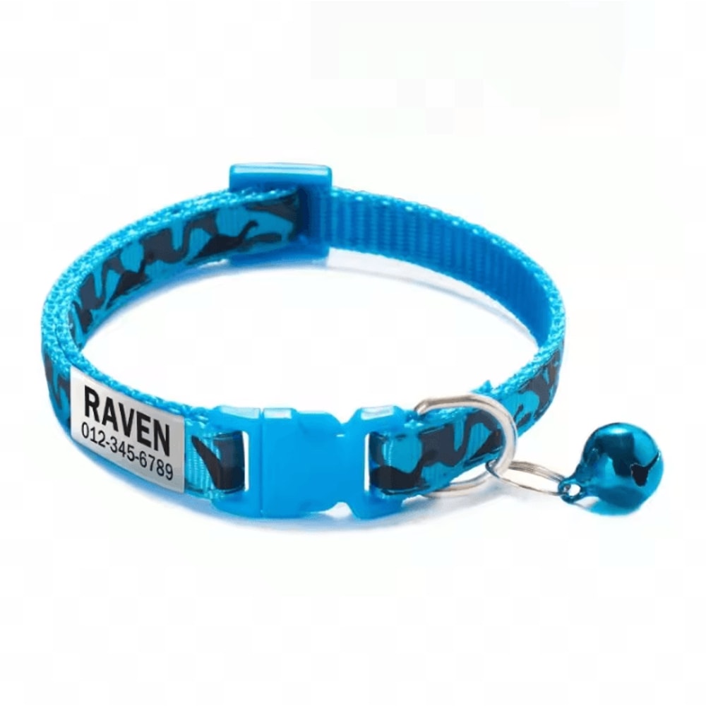 CamoPaws Personalized Pet Collar Custom Name ID Collar With Bell For Cats Small Dogs 7
