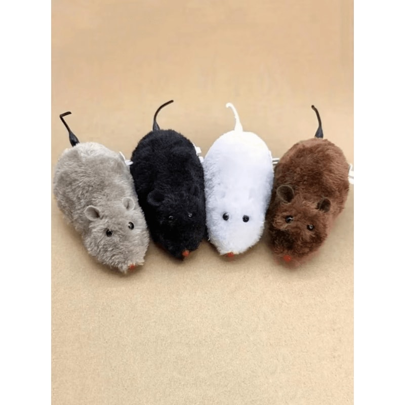ScurryPaws WindUp Mouse Toy Interactive Plush Chase Toy For Cats Small Dogs 0
