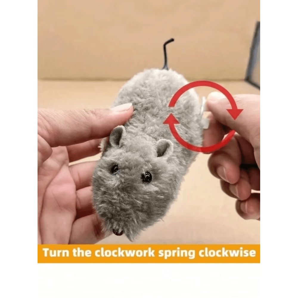 ScurryPaws WindUp Mouse Toy Interactive Plush Chase Toy For Cats Small Dogs 2