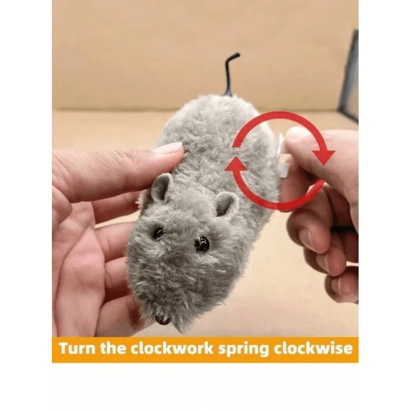 ScurryPaws WindUp Mouse Toy Interactive Plush Chase Toy For Cats Small Dogs 2