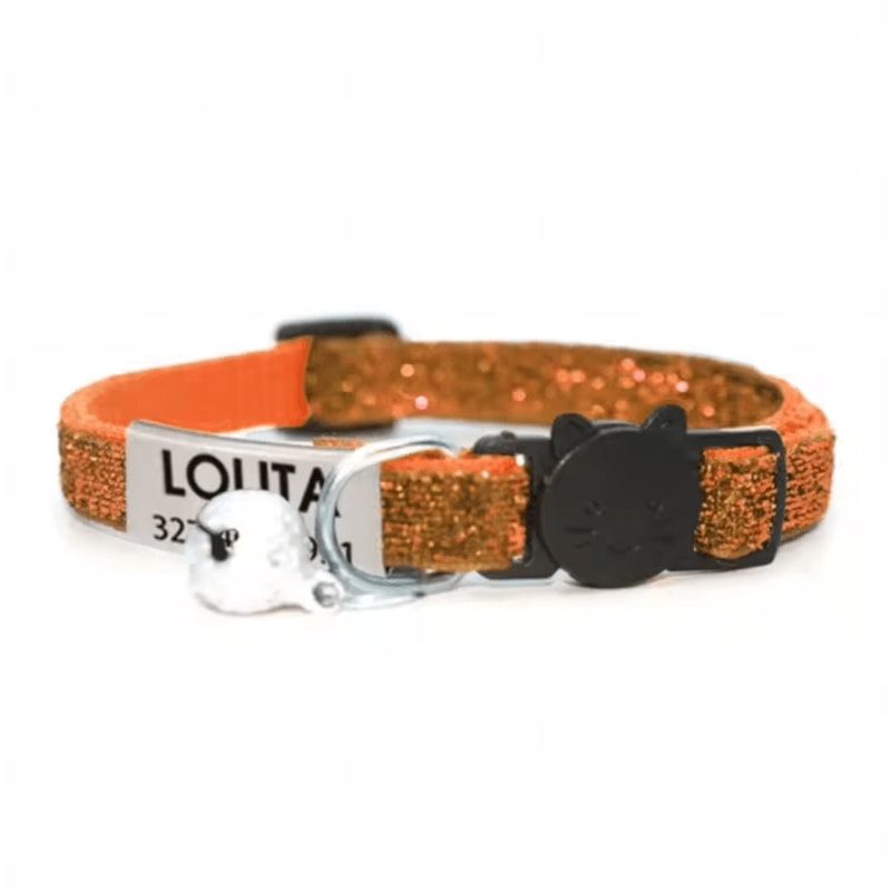 SparkleSafe Personalized Glitter Cat Collar Custom Engraved Breakaway Collar With Bell 5