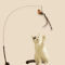 FlutterPounce Suction Cup Cat Teaser Wand Interactive Feather Bird Toy For Indoor Cats 0