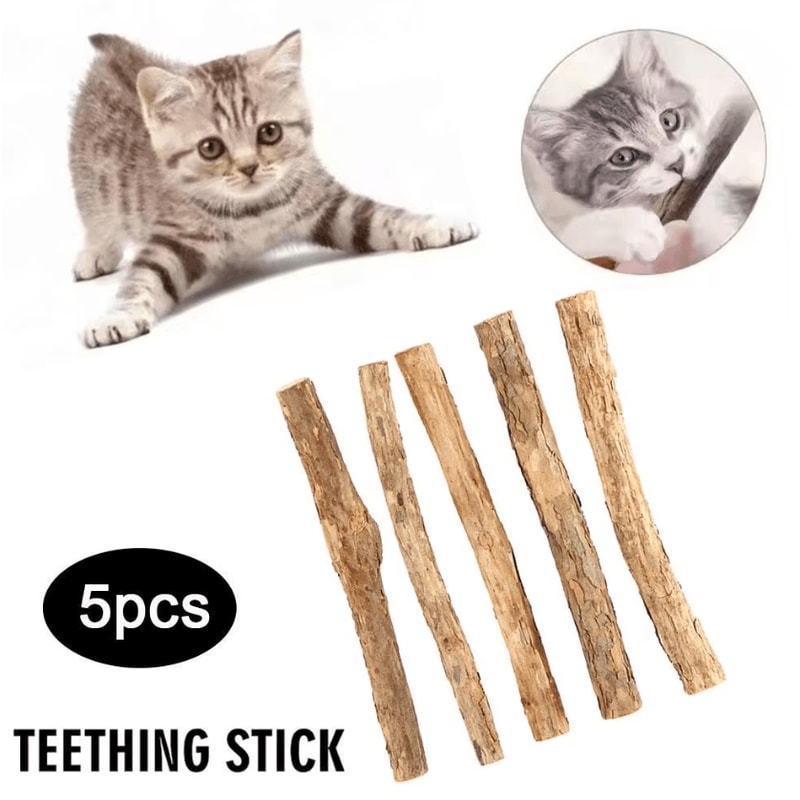 Natural Silvervine Cat Chew Sticks Catnip Sticks For Dental Care Play 0