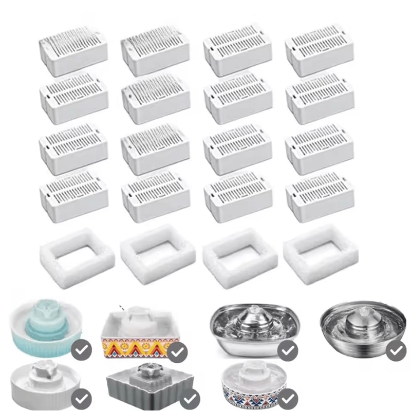 PureFlow Cat Fountain Filter Set Cat Water Fountain Filters For Cleaner Fresher Drinking Water 0