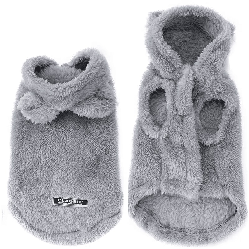 CozyPaws Fleece Pet Hoodie Cat Sweater For Warmth Comfort ColdWeather Style 1