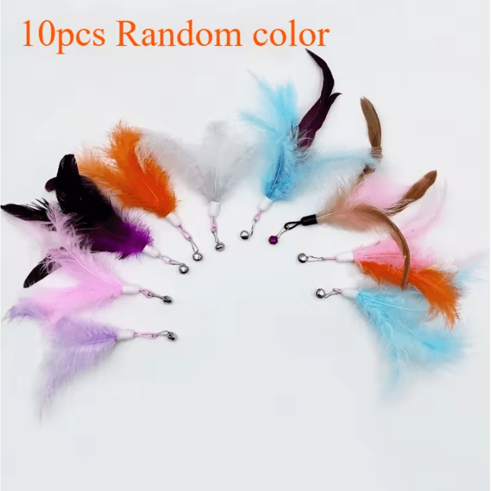 Feather Bell Teaser Refills Cat Wand Replacement Heads For Endless Interactive Play 5