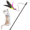 Feather Bell Cat Teaser Wand Interactive Cat Teaser Toy For Chasing Jumping Bonding 0