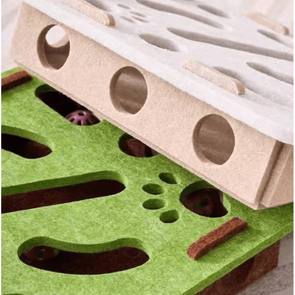 Hide Seek Felt Puzzle Box Cat Puzzle Toy For Mental Stimulation Active Play 1