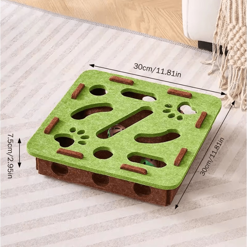 Hide Seek Felt Puzzle Box Cat Puzzle Toy For Mental Stimulation Active Play 3