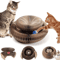Magic Round Cat Scratching Board With Ball Track Toy 0