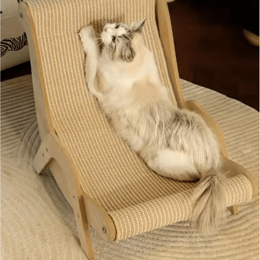 Sisal Wooden Cat Lounge Scratcher Chair For Indoor Cats 2