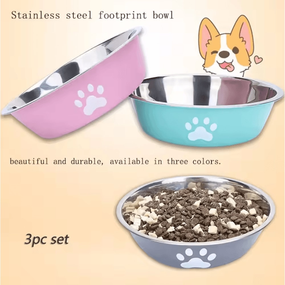 Stainless Steel NonSlip Pet Feeding Bowl For Cats Dogs 0