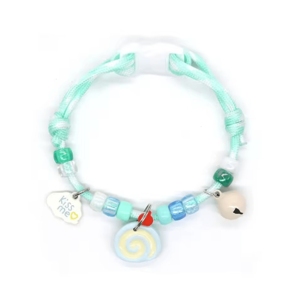 Colorful Braided Pet Necklace Collar With Bell Charm 2