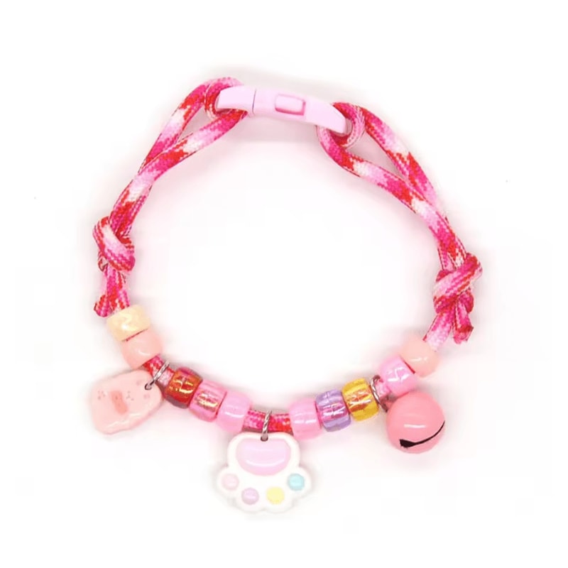 Colorful Braided Pet Necklace Collar With Bell Charm 3