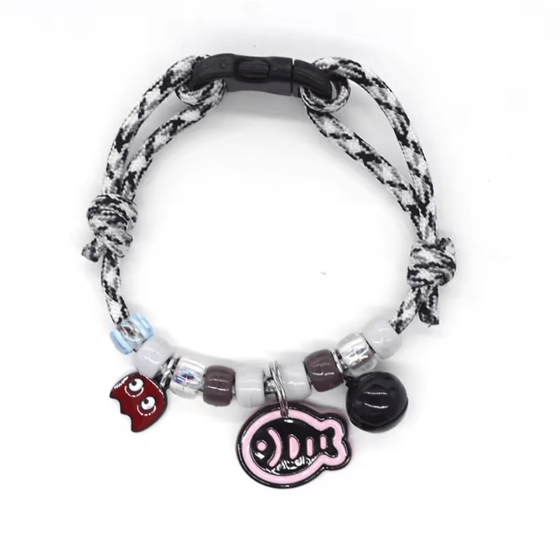 Colorful Braided Pet Necklace Collar With Bell Charm 7