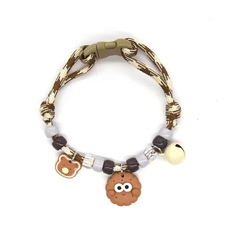 Colorful Braided Pet Necklace Collar With Bell Charm 8