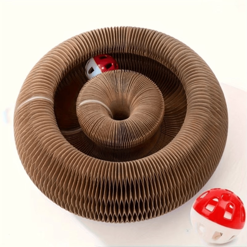 Twistable Cardboard Cat Scratcher Interactive Play Tunnel 0