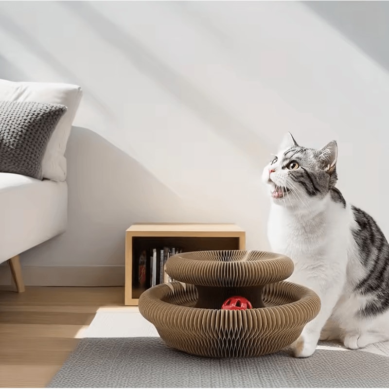 Twistable Cardboard Cat Scratcher Interactive Play Tunnel 4