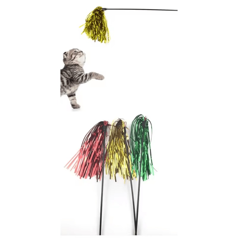 Colorful Ribbon Wand Cat Teaser Toy For Interactive Play 3