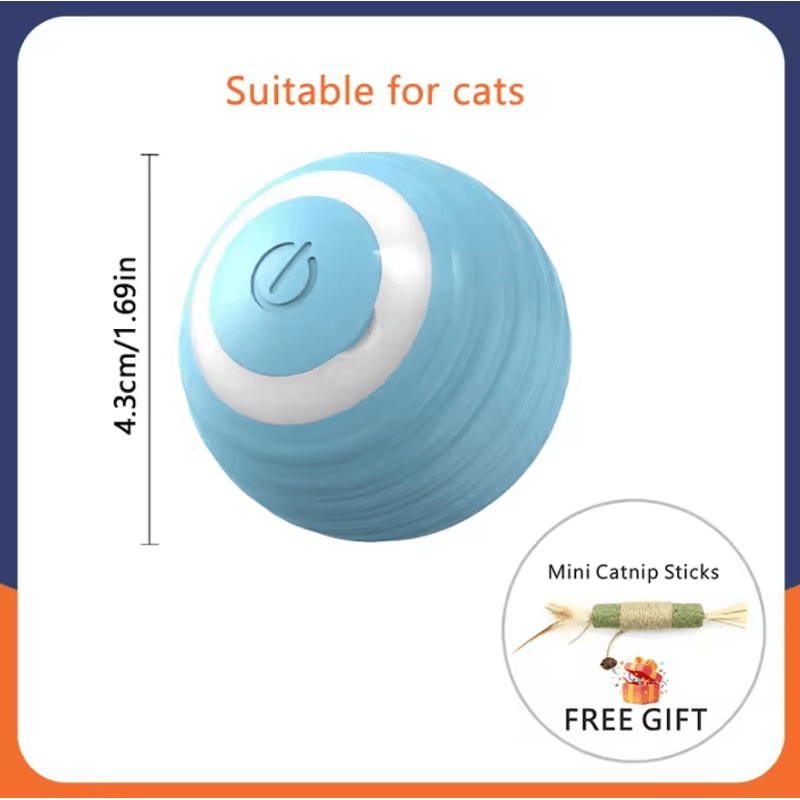 USB Rechargeable Smart Rolling Ball Cat Toy With Tail Teaser 2