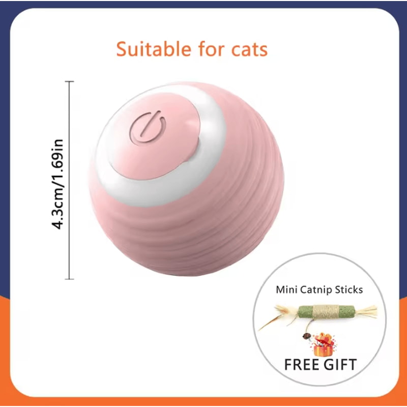 USB Rechargeable Smart Rolling Ball Cat Toy With Tail Teaser 9