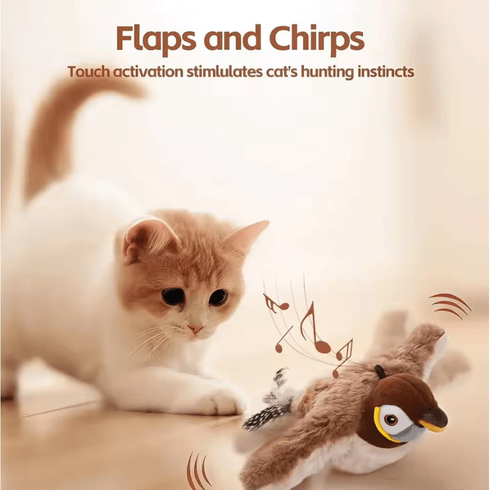 TouchActivated Chirping Flapping Bird Interactive Pet Toy 1