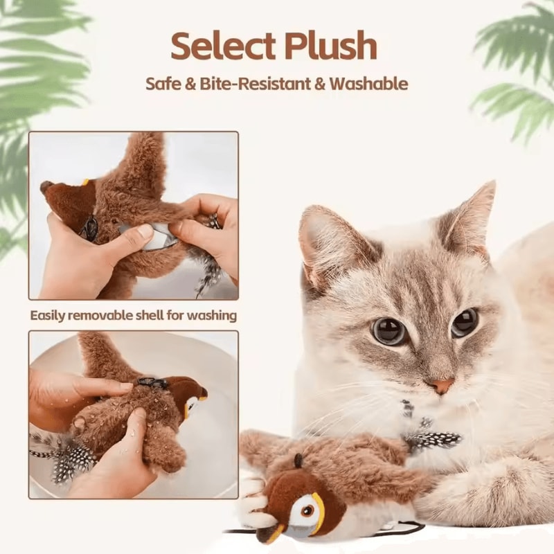 TouchActivated Chirping Flapping Bird Interactive Pet Toy 3