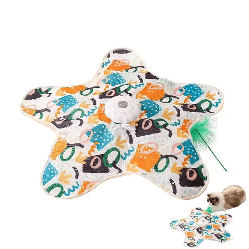 Automatic Turntable Cat Toy With Moving Feather Animal Sounds 3