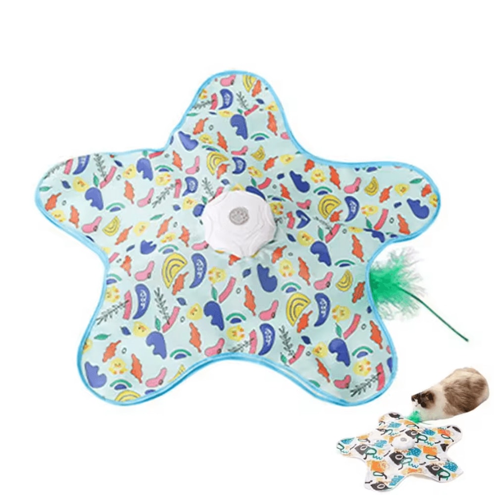 Automatic Turntable Cat Toy With Moving Feather Animal Sounds 4