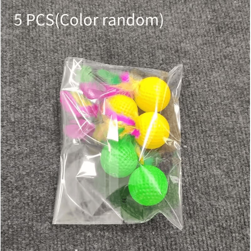 Colorful Feather Golf Ball Cat Toy Set 3