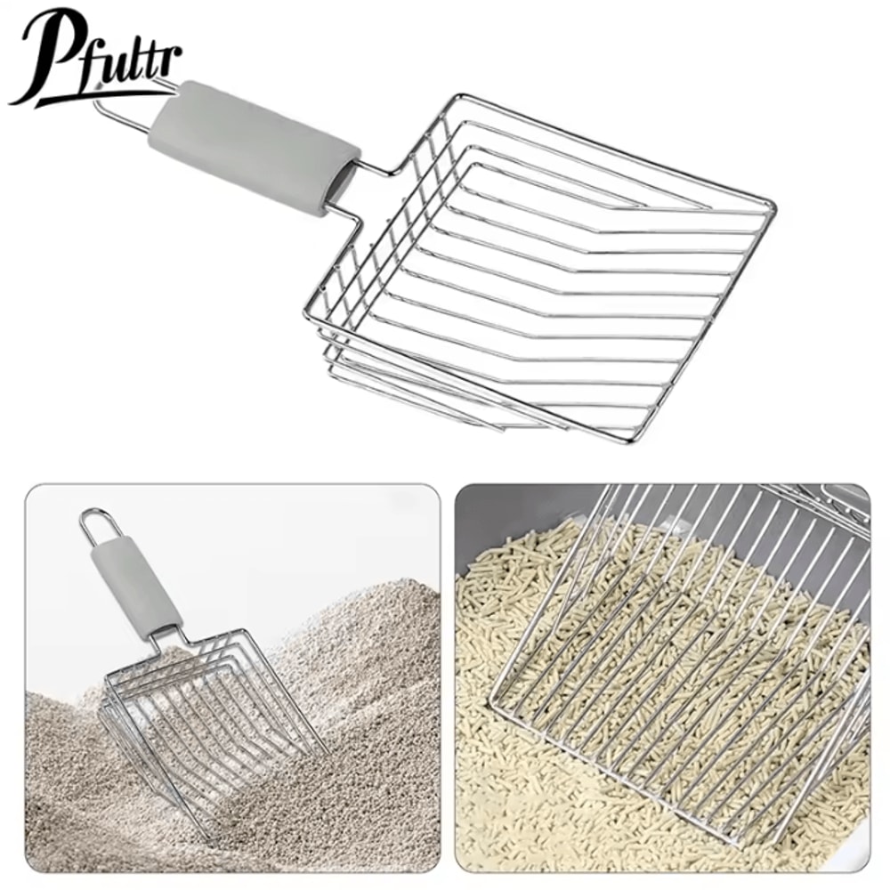 HeavyDuty Stainless Steel Cat Litter Scoop With Aluminum Handle 0