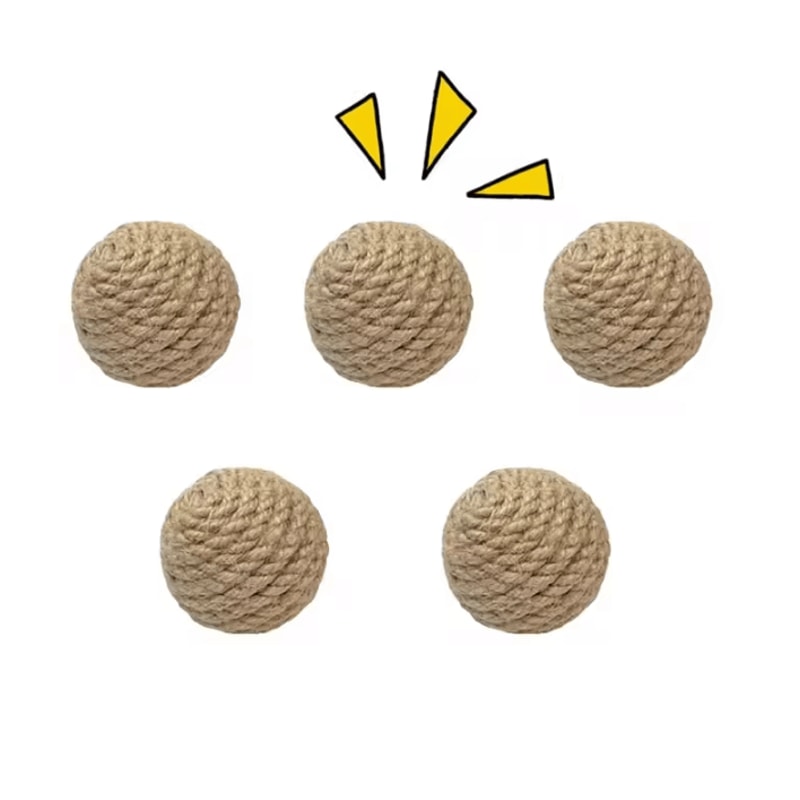 Handmade Sisal Sounding Cat Ball Toy Set 2