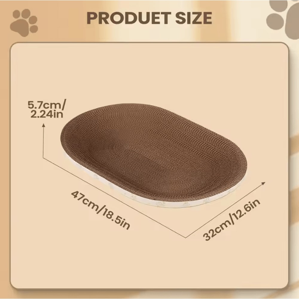 Oval Corrugated Cat Scratcher Bed Lounge 3